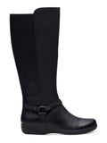 Clarks Cheyn Lindie Women's Knee High Leather Boots Black Size 8 Side Zip Comfort