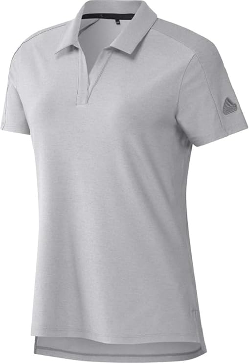 adidas Go-To Women's Golf Polo Shirt Grey Short Sleeve V-Neck UV Performance Polo - Used Very Good