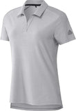 adidas Go-To Women's Golf Polo Shirt Grey Short Sleeve V-Neck UV Performance Polo - Used Very Good