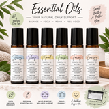 6-Piece Essential Oils Roller Set – 10ml Natural Essential Oil Blends with Travel Storage Pouch