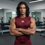 adidas Men's Alphaskin Sleeveless Compression Shirt 843T 4XL Collegiate Burgundy