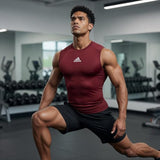 adidas Men's Alphaskin Sleeveless Compression Shirt 843T 4XL Collegiate Burgundy