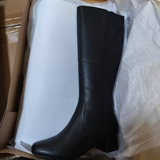 SEO Title: Clarks Women's Marilyn Abby Knee High Boots Black Leather Size 7.5