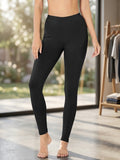 Zenana Premium Women's High Waist Cotton Leggings Black Ankle Length S