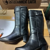 Rockport adiPRENE Black Leather Knee High Boots Women's Size 5 Mid Heel Zip
