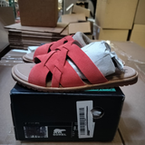 Sorel Women's Ella Slide Sandals Sonolle Red Tan Leather Suede Size 6