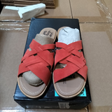 Sorel Women's Ella Slide Sandals Sonolle Red Tan Leather Suede Size 6