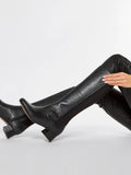 SEO Title: Clarks Women's Marilyn Abby Knee High Boots Black Leather Size 7.5
