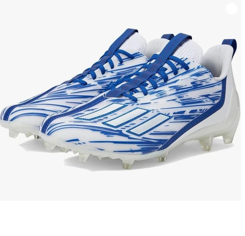 Adidas Adizero Size 13 Men's Cleats - White/Royal/White Football Shoe AdiZero