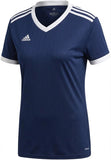adidas Women's Tabela 18 Soccer Jersey Large Dark Blue White Climalite Short Sleeve