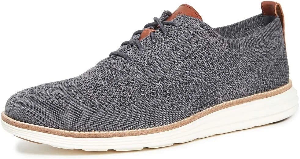 Cole Haan Men's Original Grand Knit Wing TIP II Sneaker, MAGNET/IVORY, 8 M US