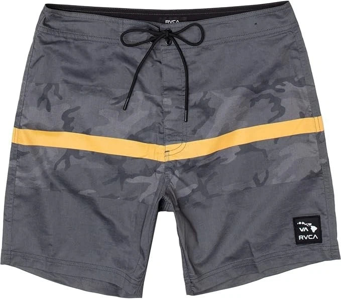 RVCA Men's Westport Print Boardshorts 17" Black Camo Hawaii Swim Shorts Size 28