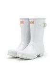 Hunter Original Short Gloss Rain Boots Women's White Waterproof Pull-On
