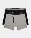 Calvin Klein Boys Boxer Briefs 2 Pack Small Cotton Stretch Underwear Heather Grey Black