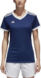 adidas Women's Tabela 18 Soccer Jersey Large Dark Blue White Climalite Short Sleeve
