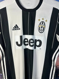 adidas Juventus FC 2016/17 Home Jersey Black White Men's Small Jeep