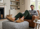 Clarks JMS0721 Men's Suede Slippers Cinnamon Size 12M Plush Sherpa Indoor Outdoor Comfort