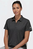 adidas Go-To Women's Golf Polo Shirt Grey Four Short Sleeve V-Neck Performance Polo - Used Very Good