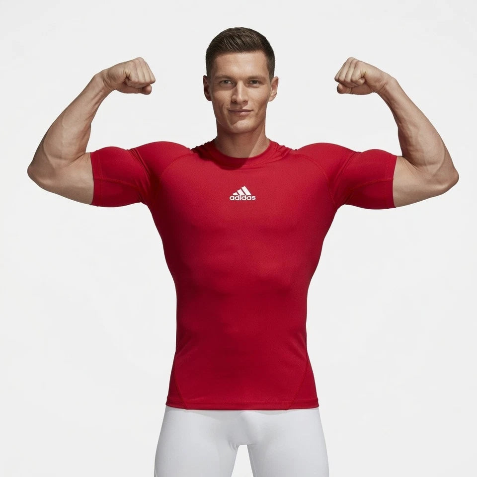 adidas Men's Alphaskin Compression Training T-Shirt Power Red 4XL