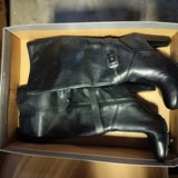 Rockport adiPRENE Black Leather Tall Riding Boots Women's Size 6 Mid Flared Heel