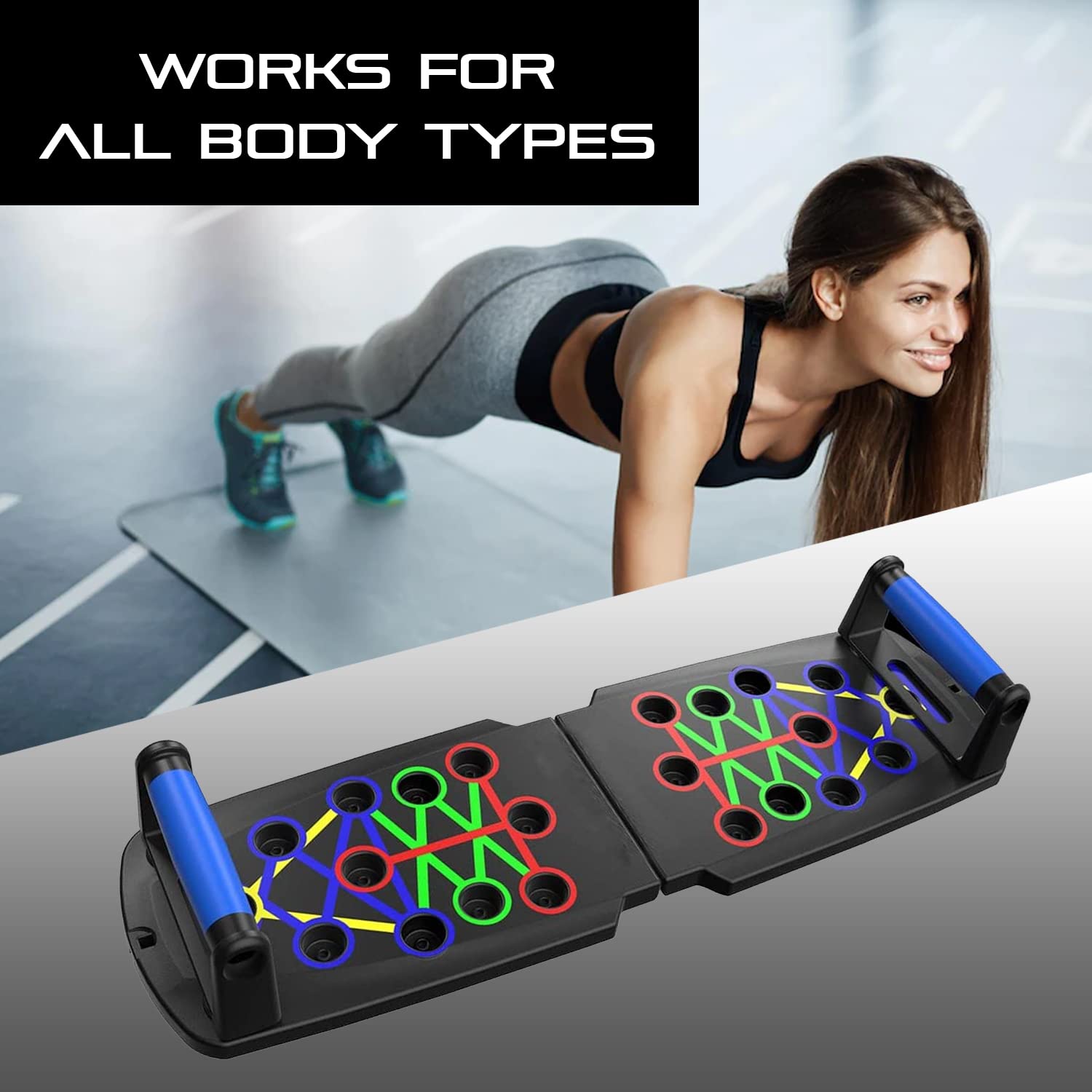 Push Up Board 10 in 1 Push Up Bar Foldable Portable Multi-Function Pus